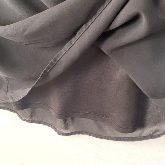 Monteau Black Chiffon Short Sleeved Flutter-sleeve Blouse, Size L - Picture 10 of 11